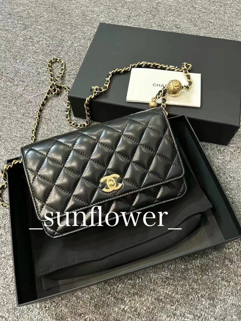 シャネル 23K 長さ調節可能 チェーンウォレット ブラック (CHANEL