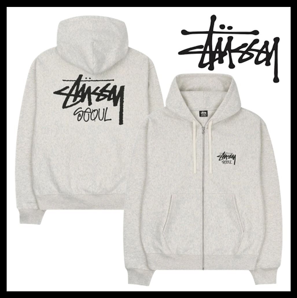 ☆関税込☆Stussy☆Stussy Stock Seoul Zip Hood Ash Heather