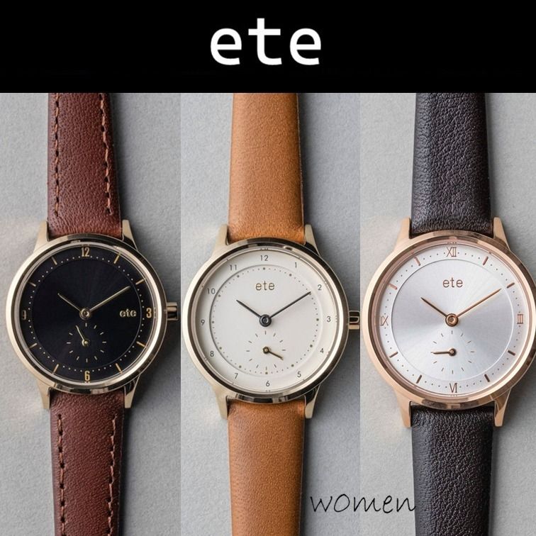 ete 腕時計 ペア ウォッチ レザーベルト ステッチ ギフト 国内発