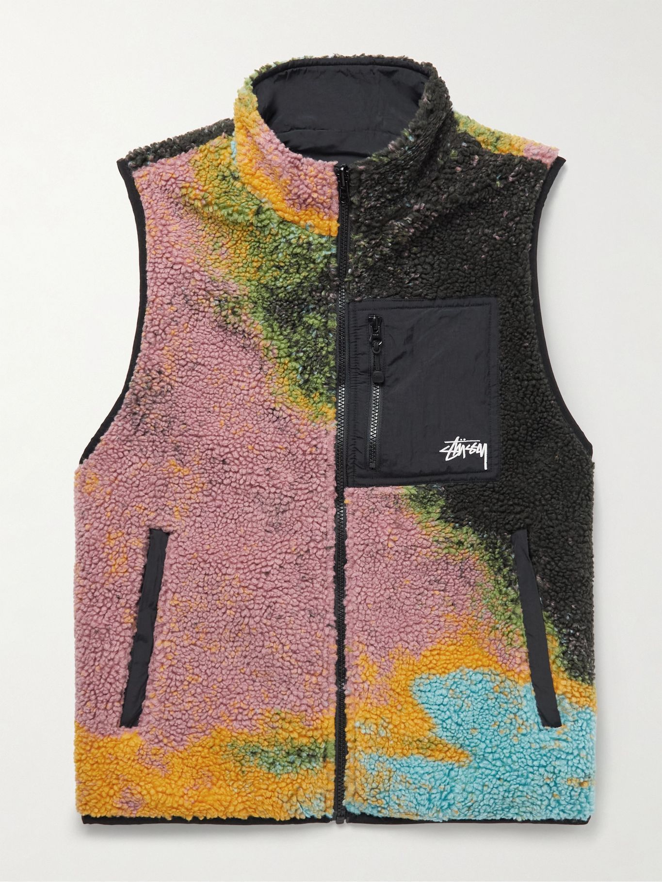関税送料込】STUSSY JACQUARD DYE SHERPA VEST シェルパベスト (STUSSY