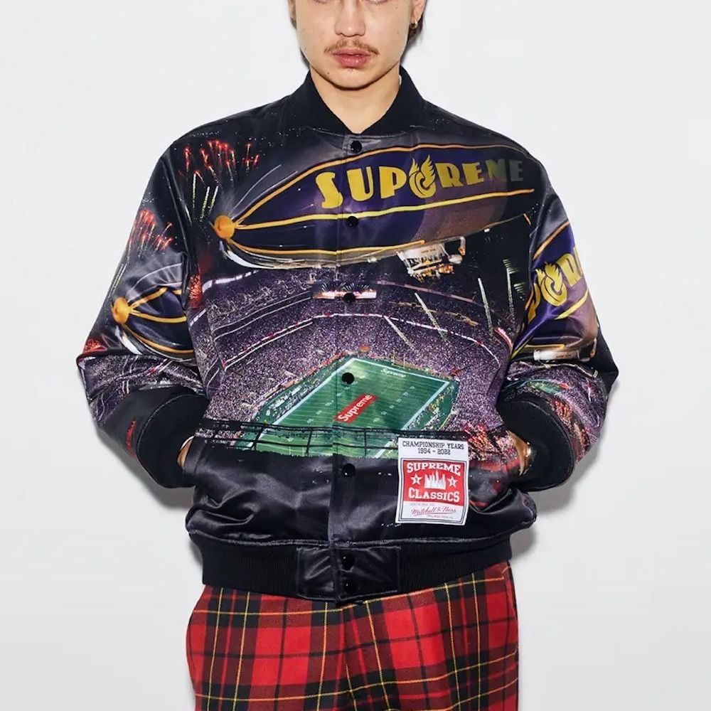 Supreme×ミッチェルアンドネスコラボ 入手困難 スタジャン SS22