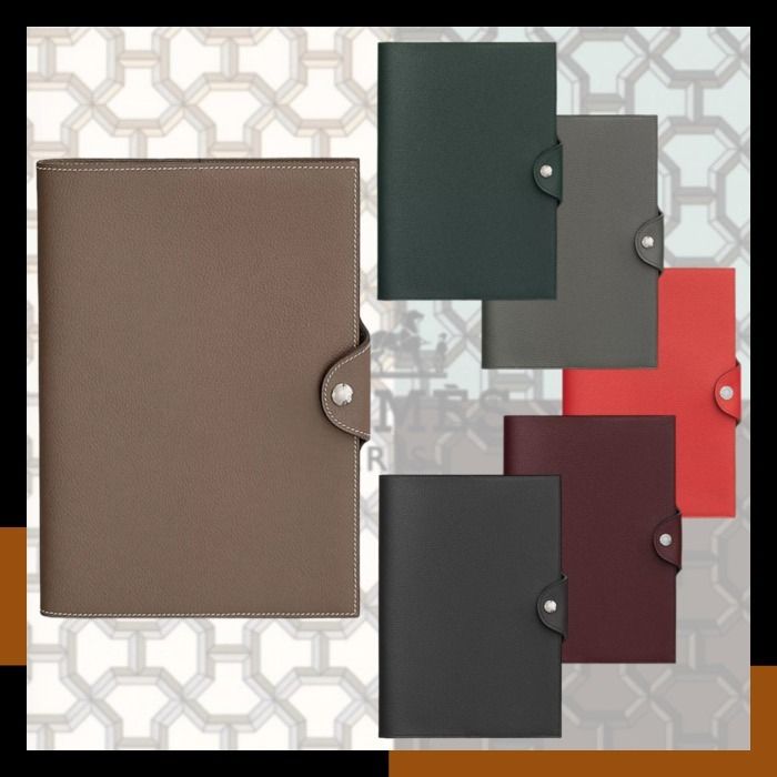 HERMES 手帳カバー ケース 本革レザー A5 ロゴ Ulysse Universel