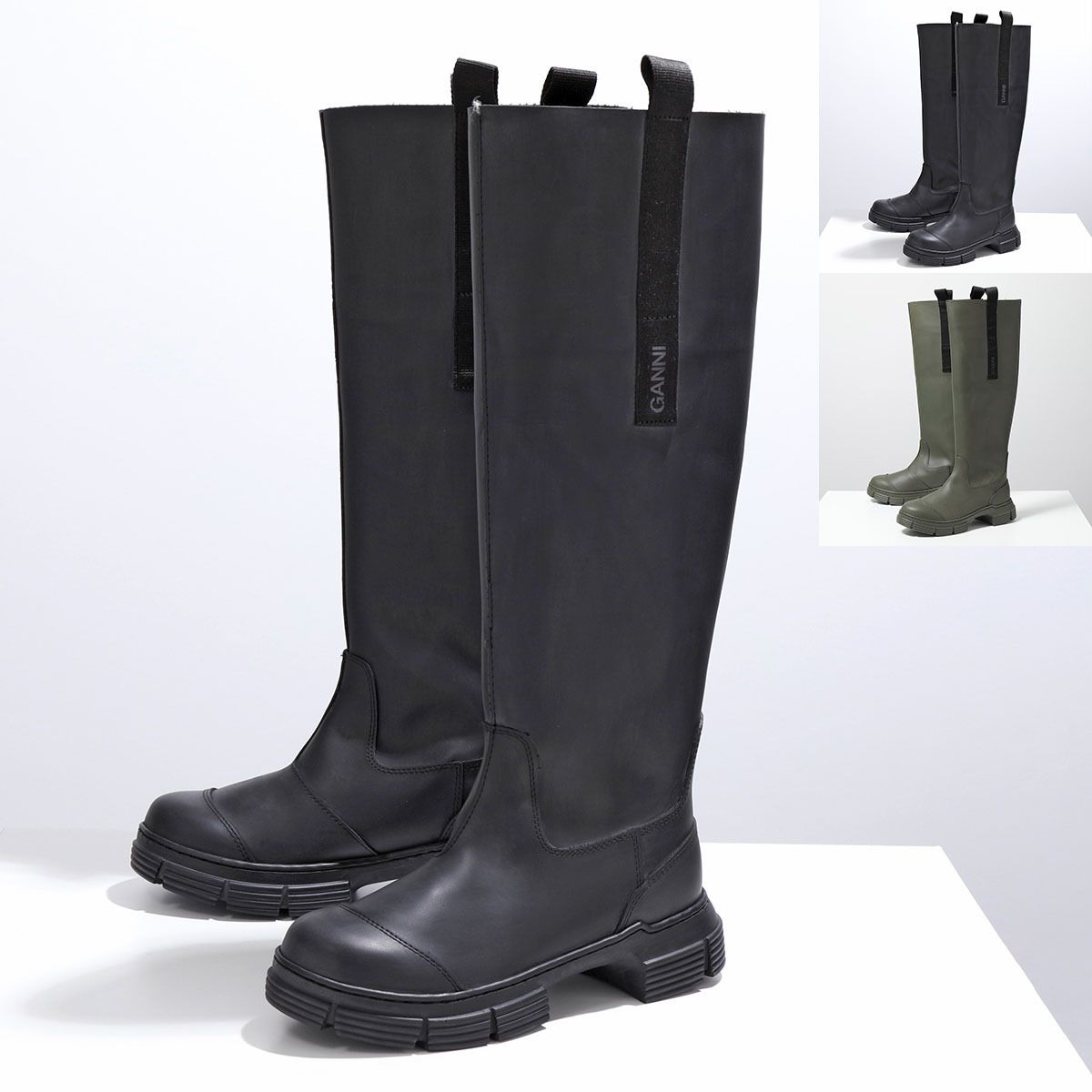 GANNI ロングブーツ Recycled Rubber Country Boot ラバー (Ganni