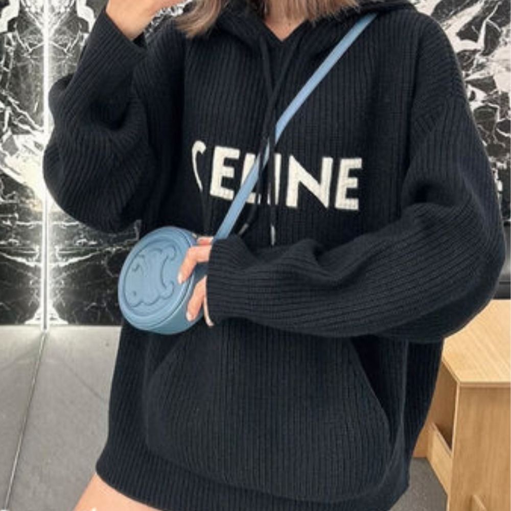 これからの季節に♪【CELINE】フードセーター リブ編みウール (CELINE