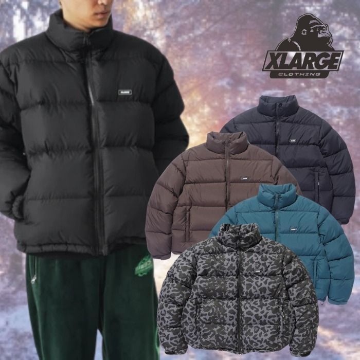 XLARGE 短丈 ダウンジャケット ドローコード ショート丈 ブラック L 黒