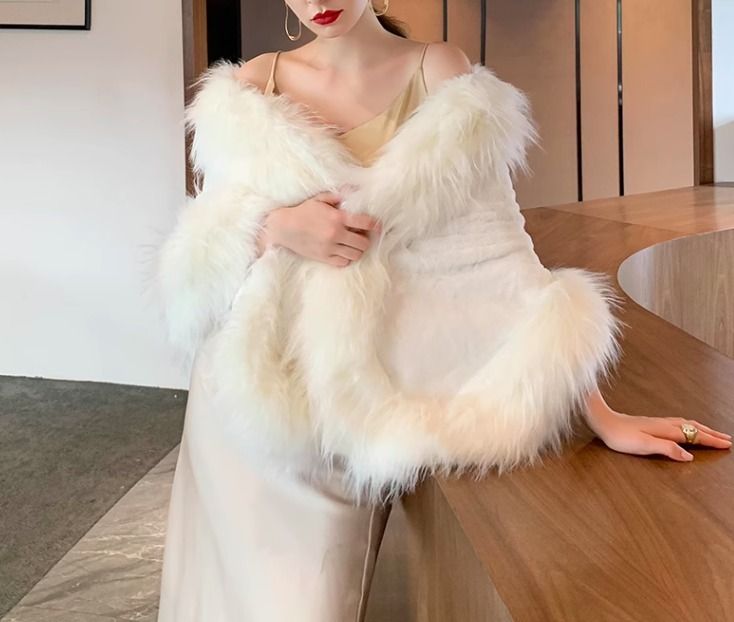 ファー ショール マント ショート コート エレガント 韓国 (ボレロ