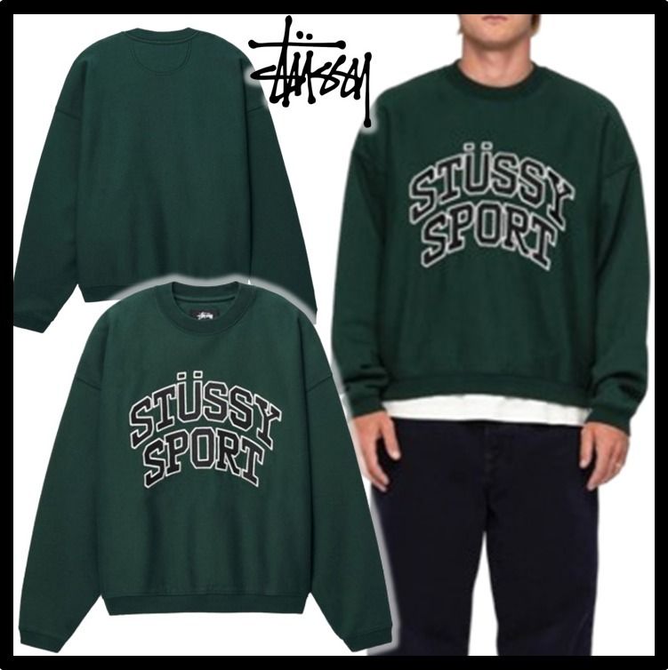 ☆関税込☆STUSSY☆SPORT RELAXED OVERSIZED CREW☆PINE☆ (STUSSY