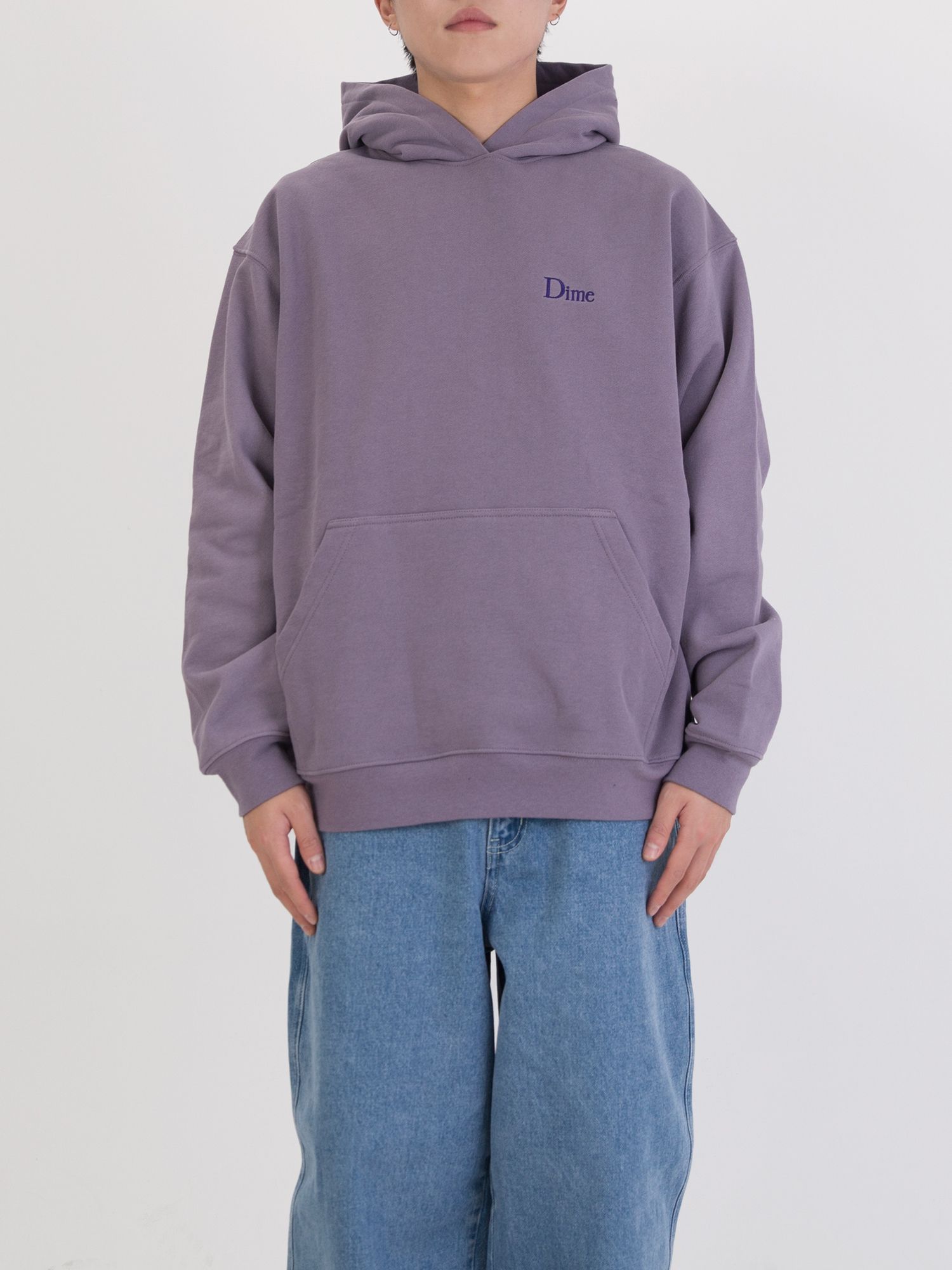 DIME】 CLASSIC SMALL LOGO HOODIE - PLUM GRAY (Dime/パーカー