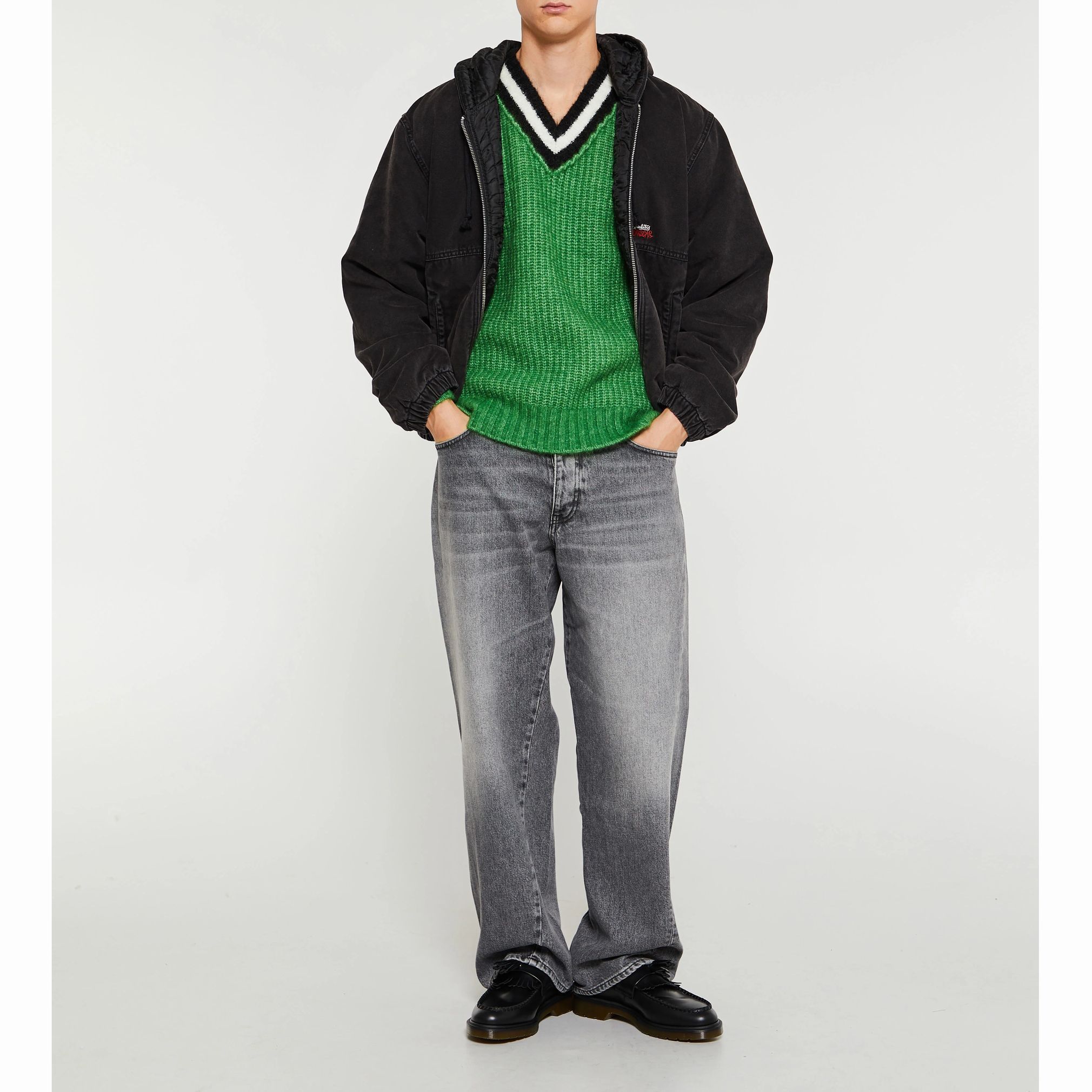 STUSSY】モヘアブレンド Vネック テニスセーター 送料関税込 (STUSSY