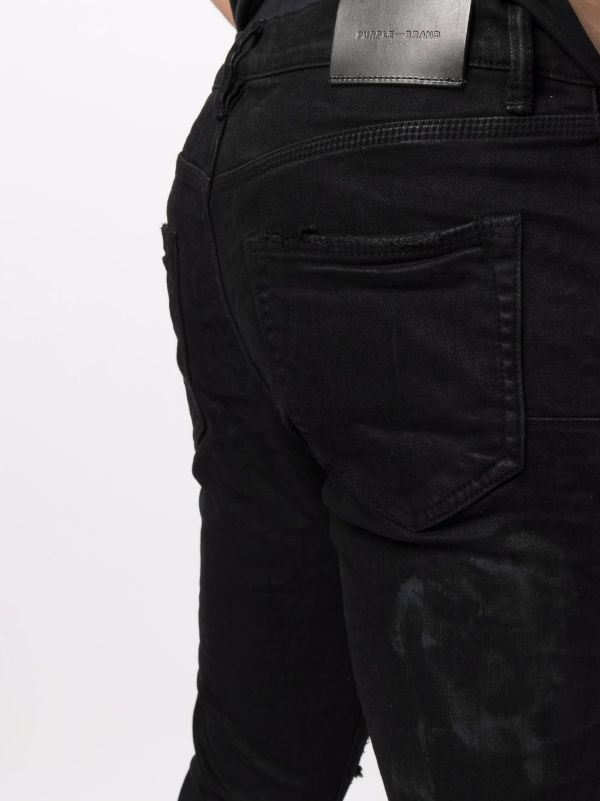 Purple Brand ダメージ スキニージーンズ | ブラック | FARFETCH JP