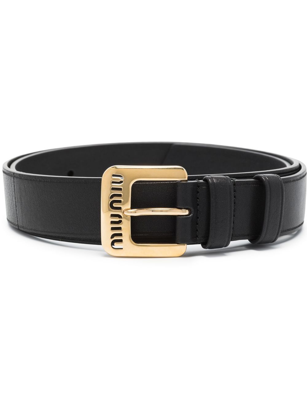 Miu Miu logo-embellished Leather Belt | Black | FARFETCH