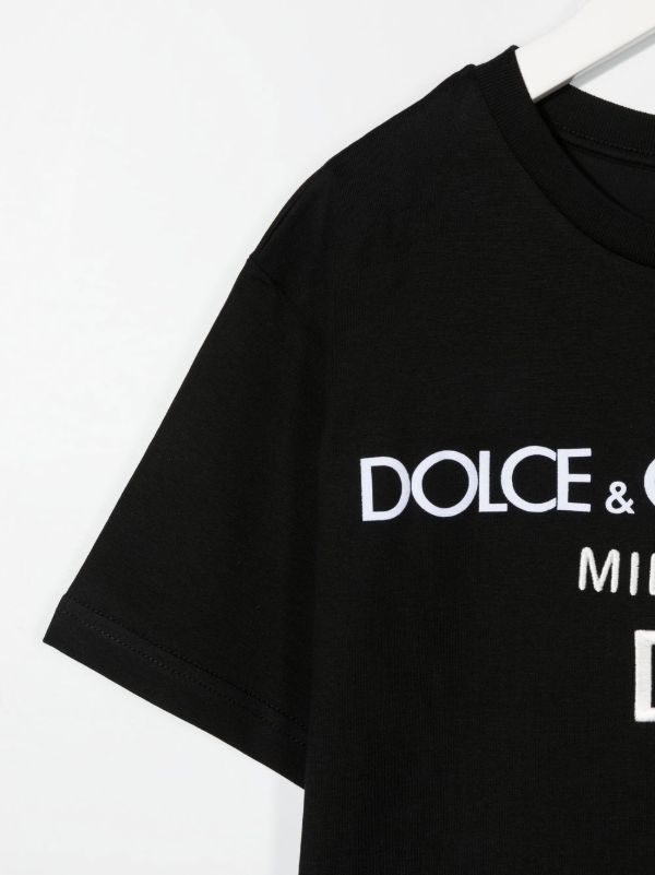 Dolce & Gabbana Kids DG Milano Embroidered T-shirt | Black | FARFETCH