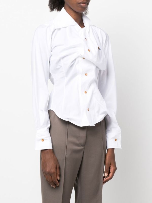 Vivienne Westwood Drunken Asymmetric Shirt | White | FARFETCH GE