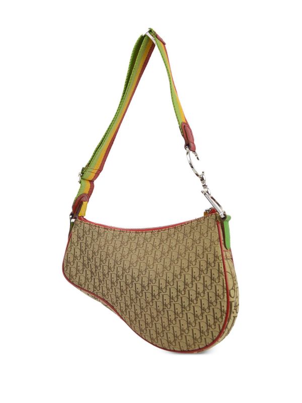 Christian Dior Pre-Owned 2004 Rasta Line Saddle Shoulder Bag