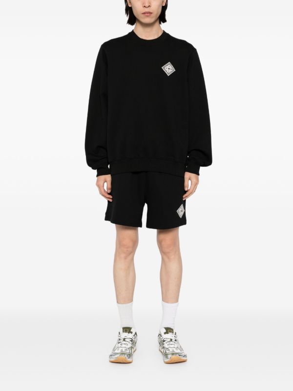 Casablanca Logo Patched Sweatshirt | Black | FARFETCH JO