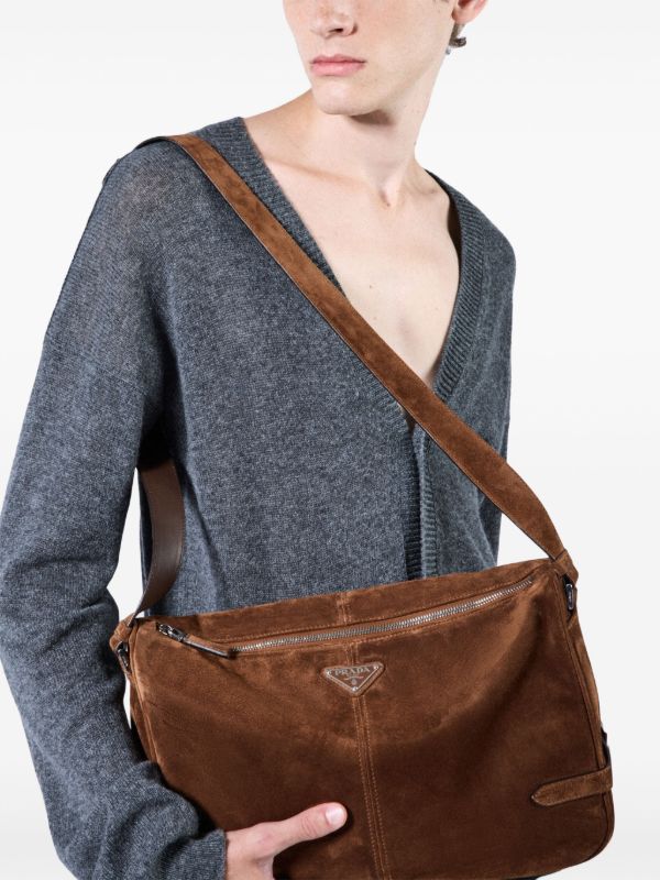 Prada スエード ショルダーバッグ | ブラウン | FARFETCH JP