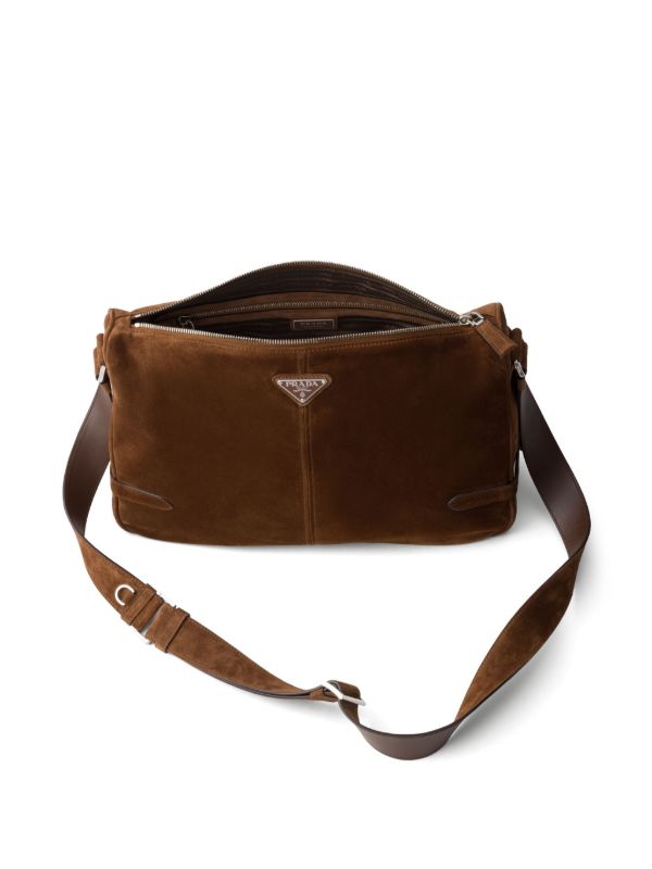 Prada スエード ショルダーバッグ | ブラウン | FARFETCH JP