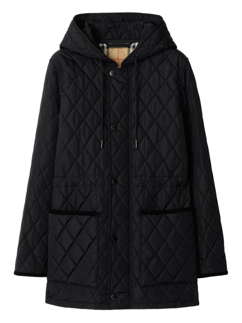 Burberry Quilted Hooded Jacket | Black | FARFETCH