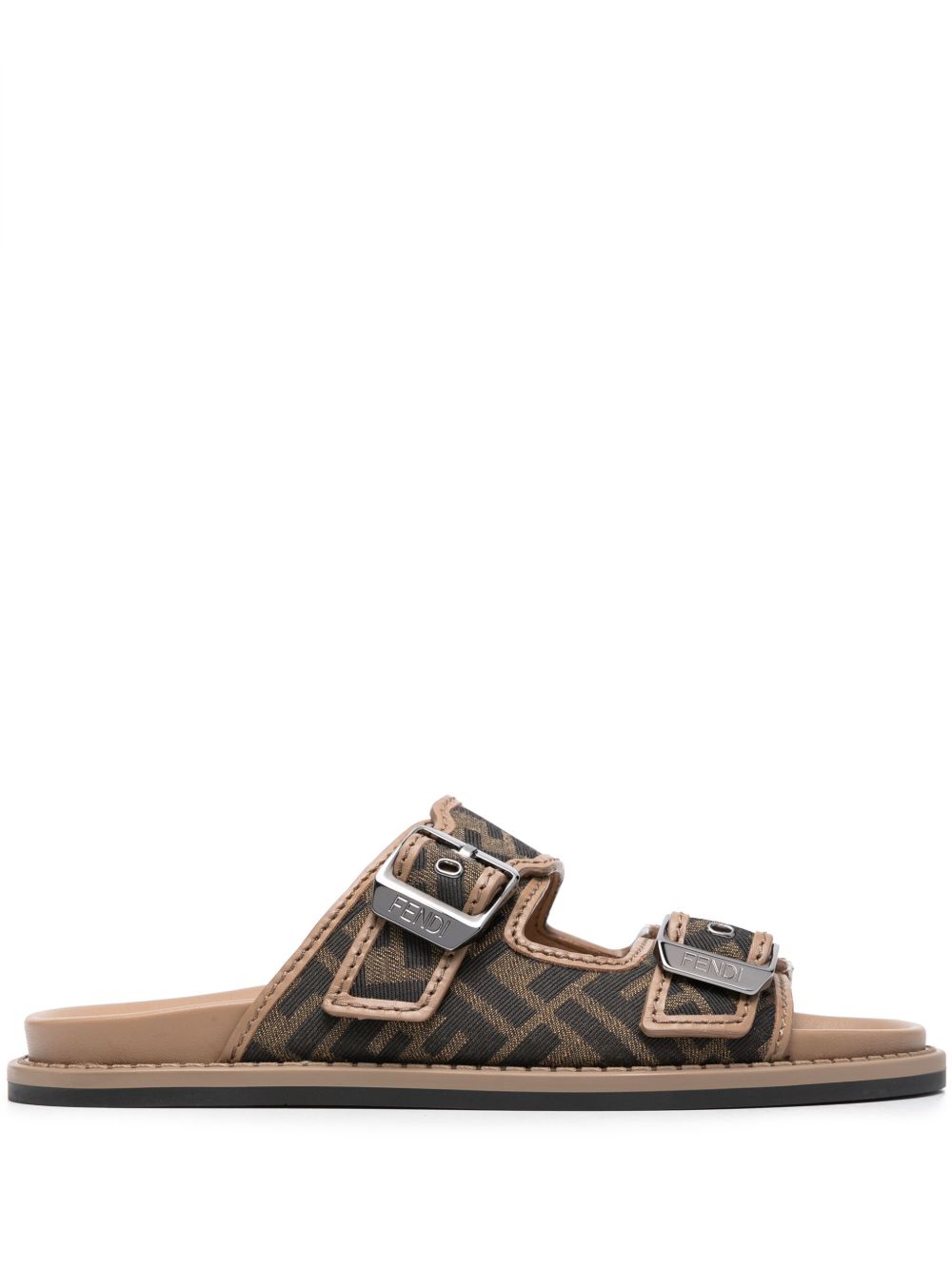 FENDI Feel FF-jacquard Sandals | Brown | FARFETCH