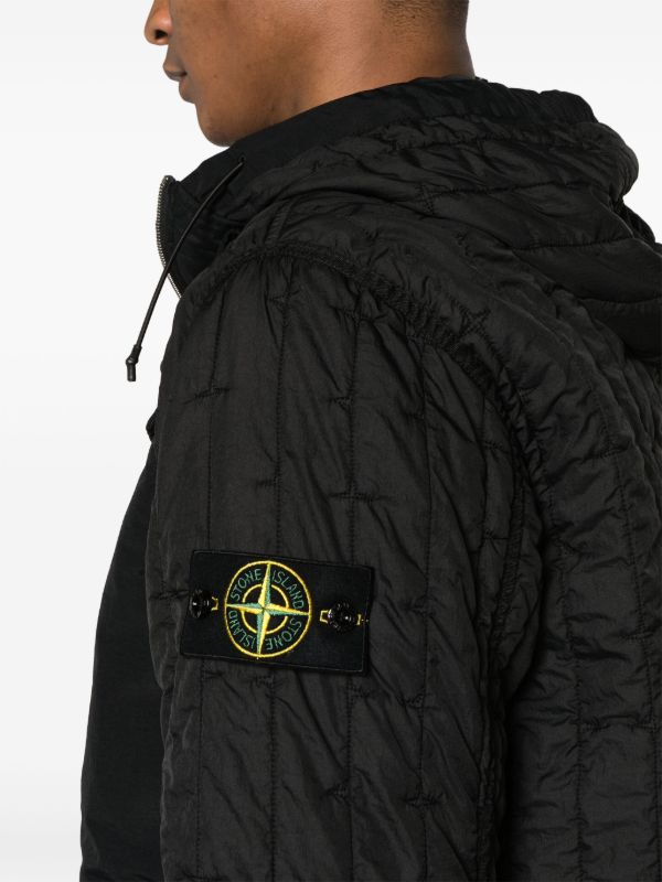 Stone Island キルティングジャケット | ブラック | FARFETCH JP