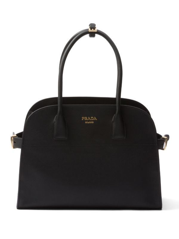 Prada レザーハンドバッグ | ブラック | FARFETCH JP