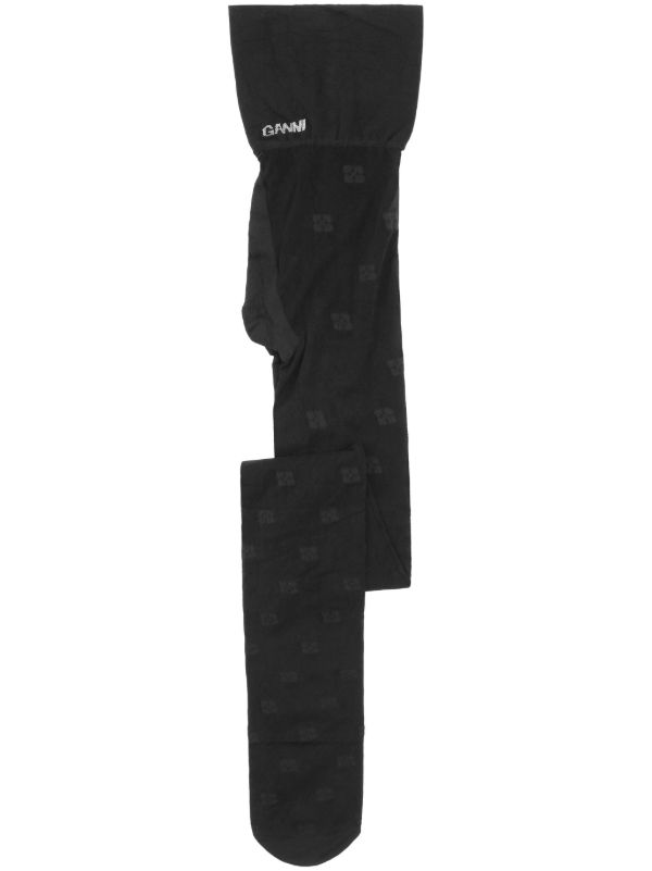 GANNI バタフライ ロゴ タイツ | ブラック | FARFETCH JP