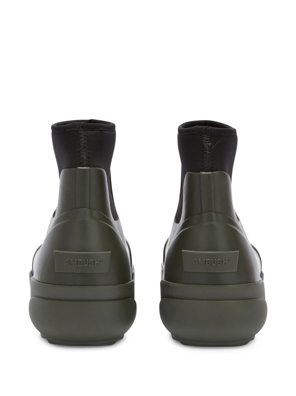 AMBUSH chunky-sole Panelled Ankle Boots | Green | FARFETCH