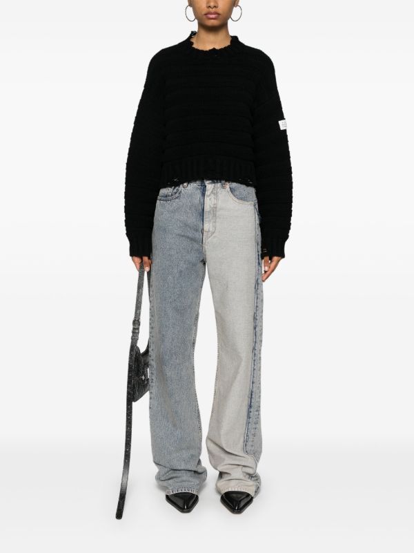 MM6 Maison Margiela ダメージ チャンキーニット セーター | ブラック