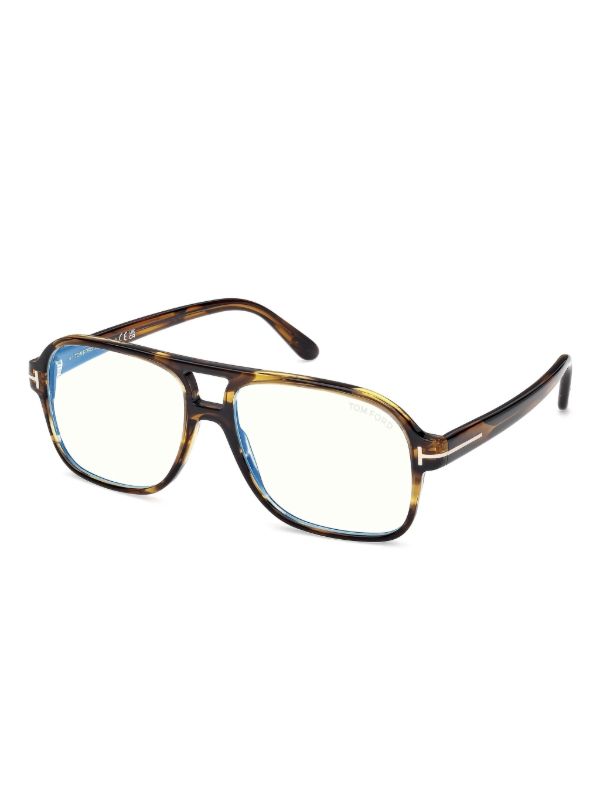 TOM FORD Eyewear トータスシェル ナビゲーターフレーム サングラス