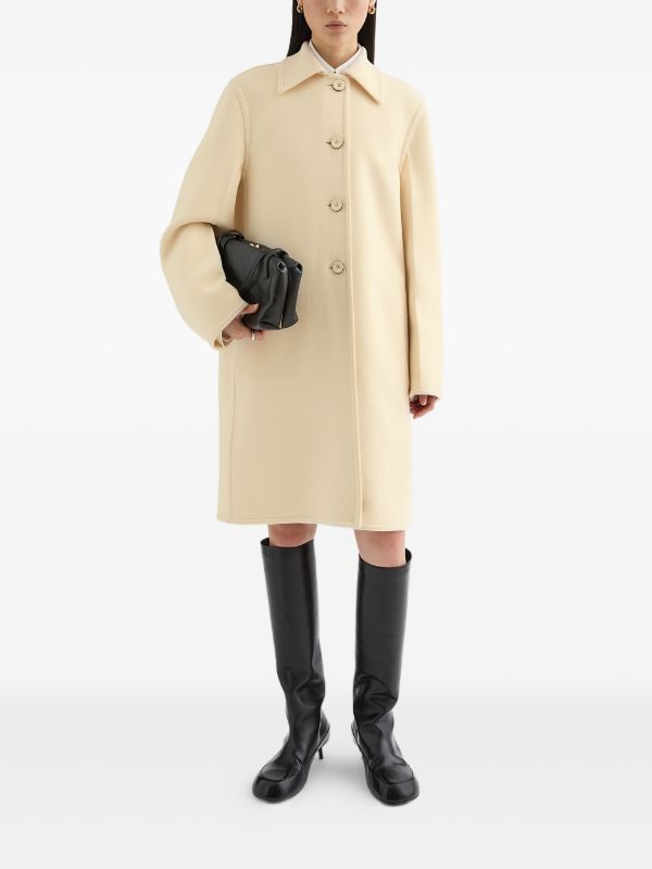 Jil Sander ウール コート | ホワイト | FARFETCH JP