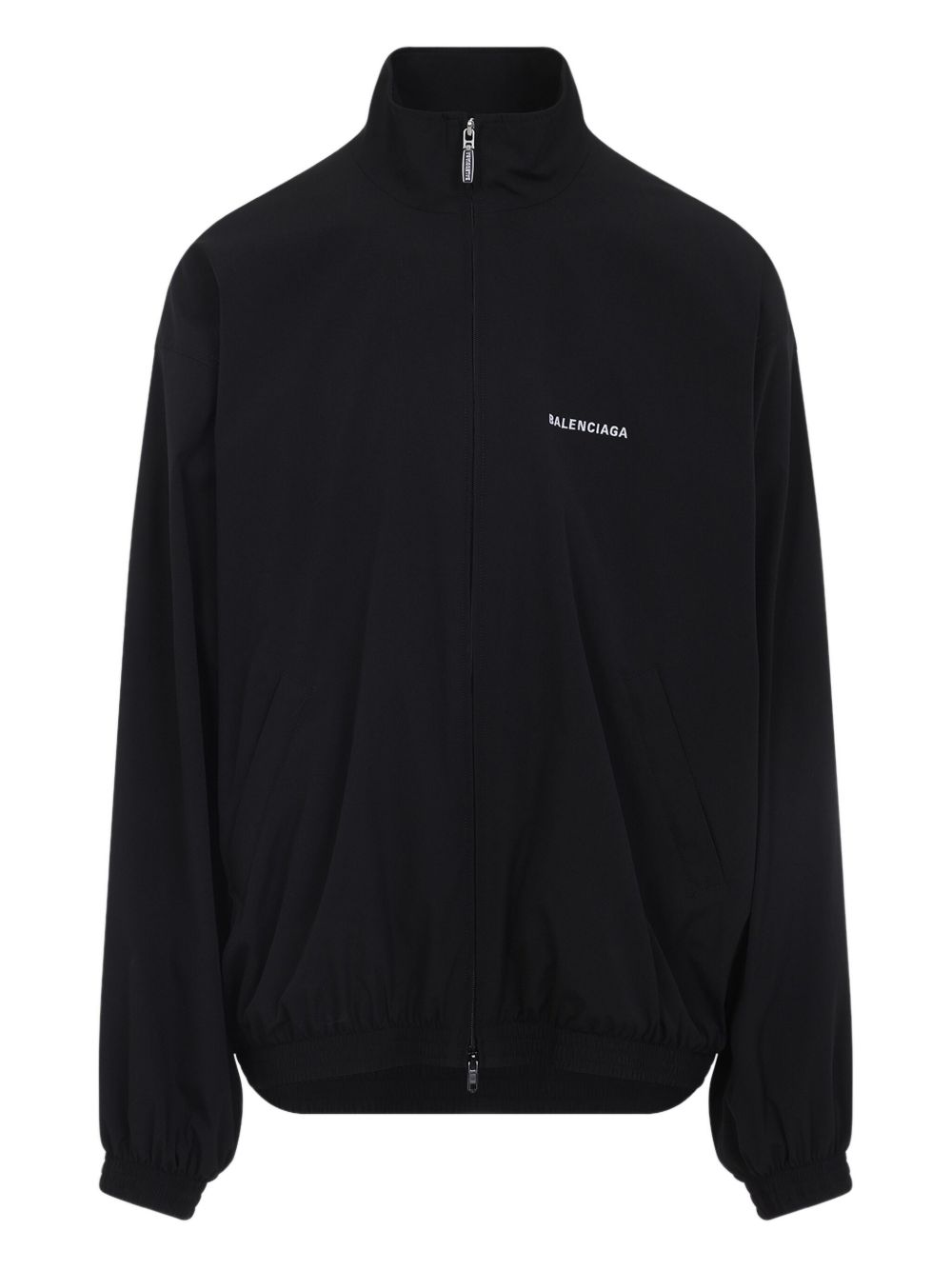 Balenciaga logo-print zip-up Jacket | Black | FARFETCH