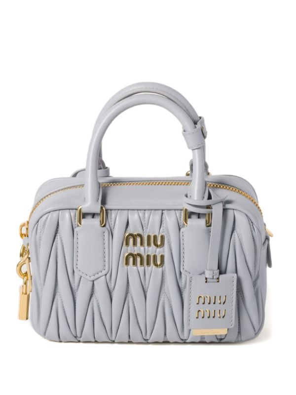 Miu Miu Arcadie レザーバッグ | グレー | FARFETCH JP