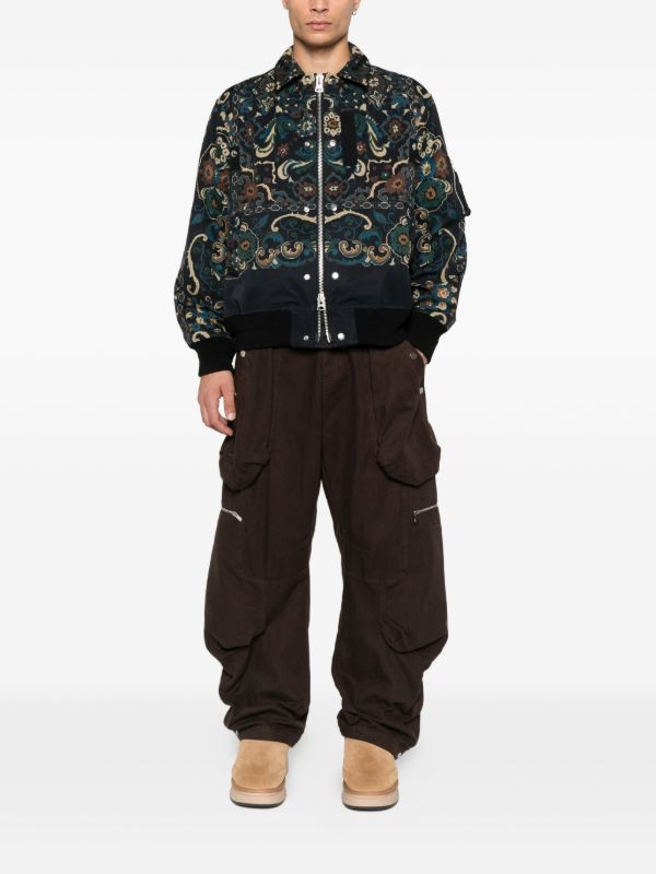 Sacai ペイズリージャケット | ブラック | FARFETCH JP
