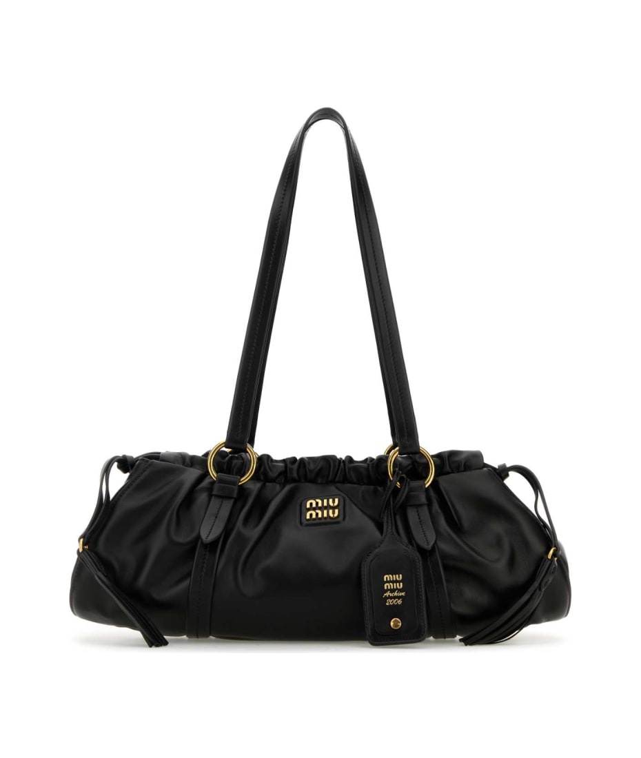 Miu Miu Black Leather Joie Shoulder Bag | italist