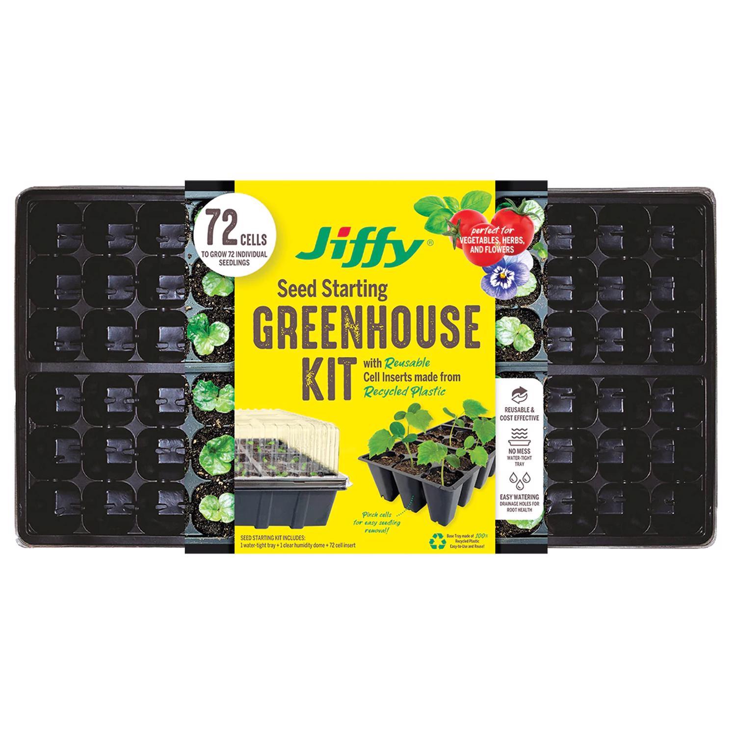 Jiffy Greenhouse 72 Cells 11 in. W X 22 in. L Seed Starting Kit 1