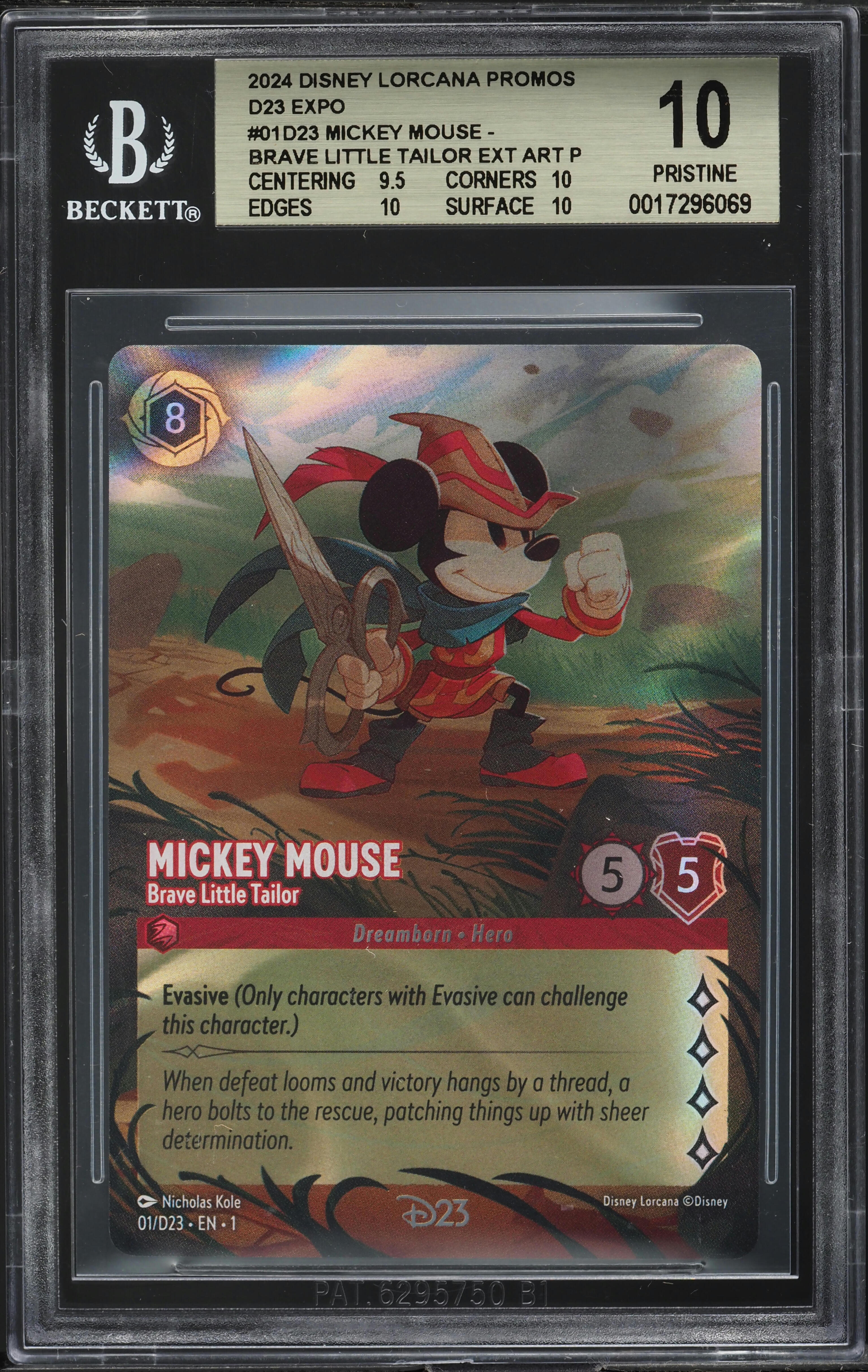 2024 Disney Lorcana D23 Expo Promo Mickey Mouse #01D23 BGS 10