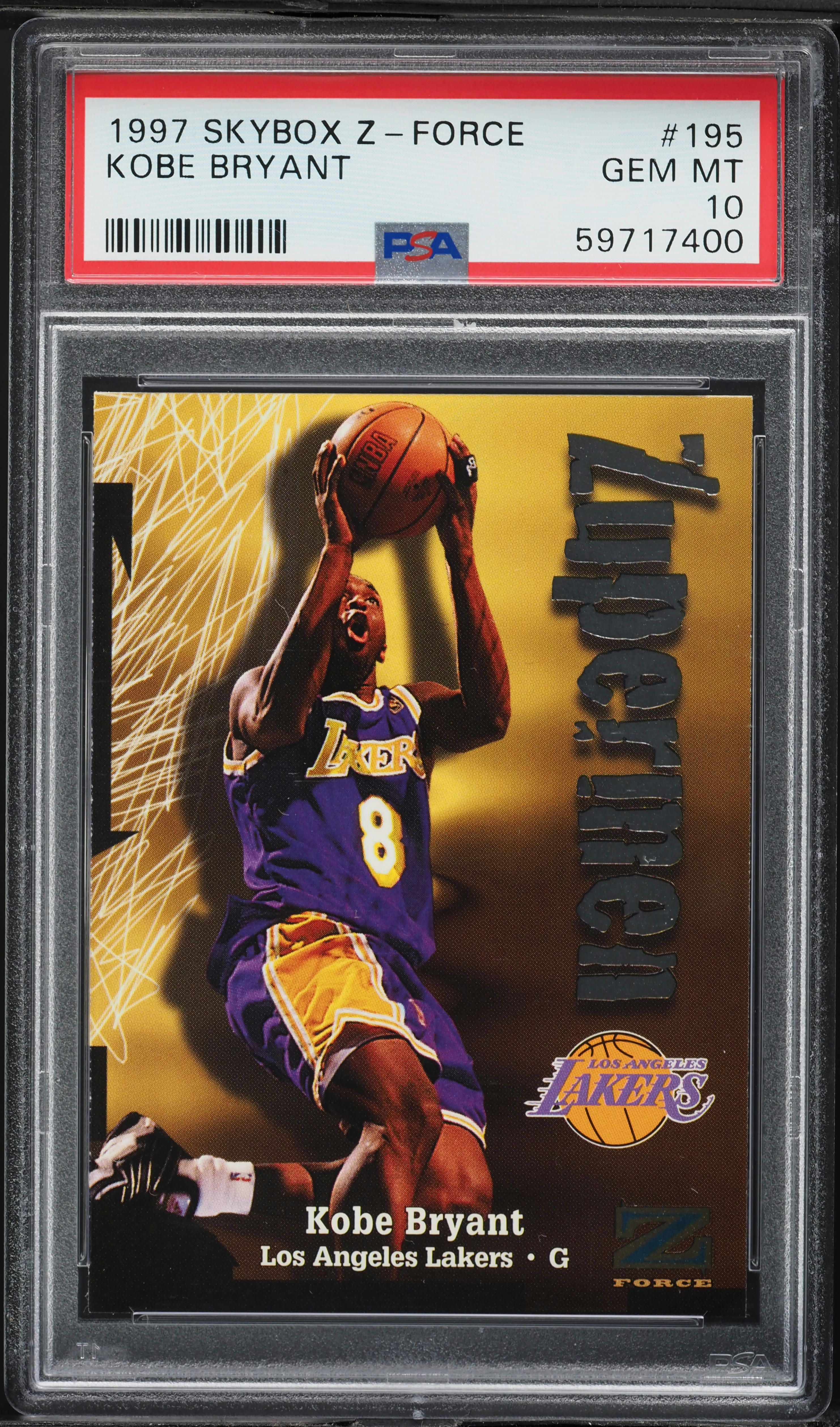 1997 Skybox Z Force Zuperman Kobe Bryant #195 PSA 10 GEM MINT on