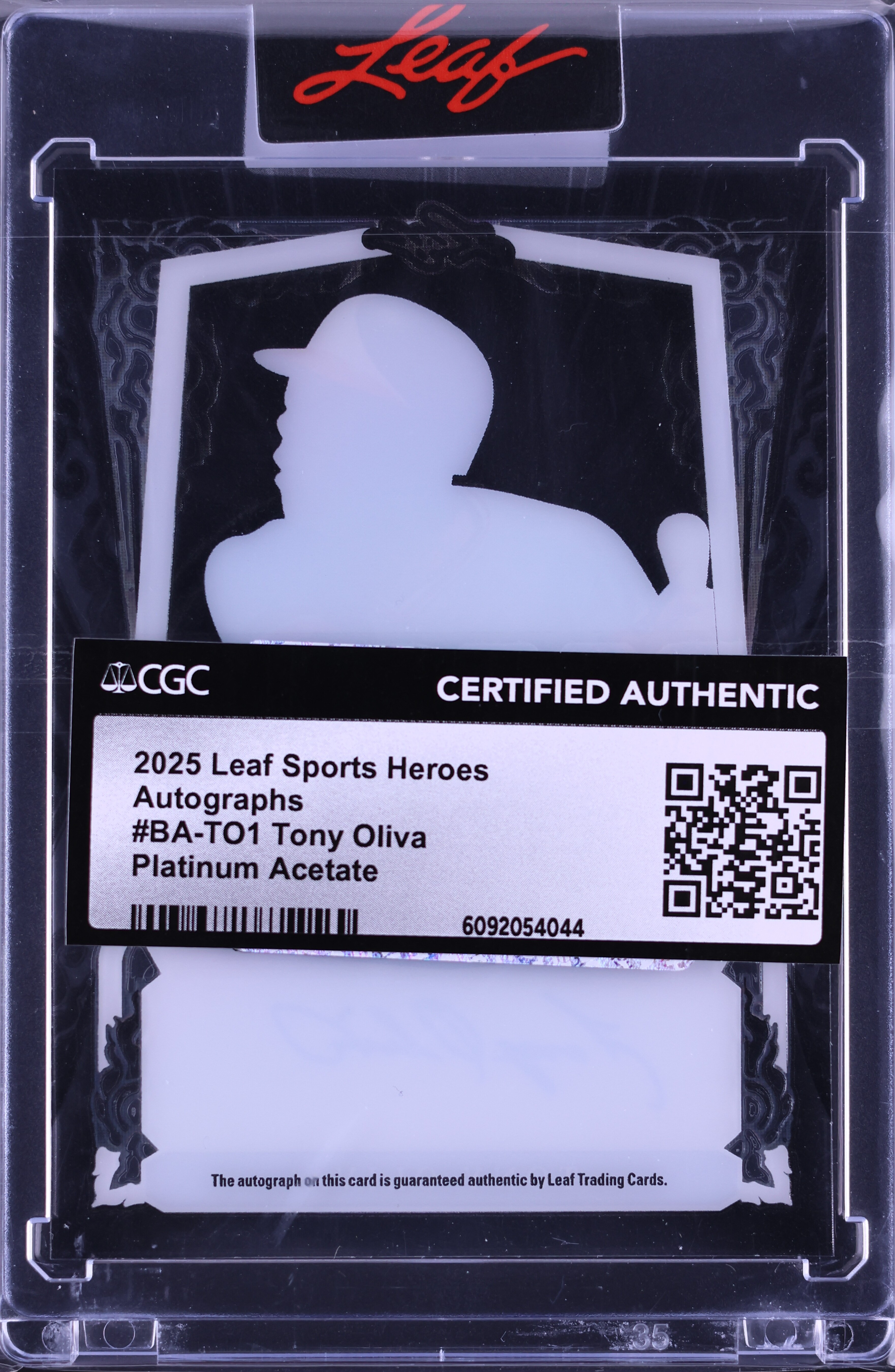 2025 Leaf Sports Heroes Platinum Acetate Tony Oliva AUTO /9 #BA