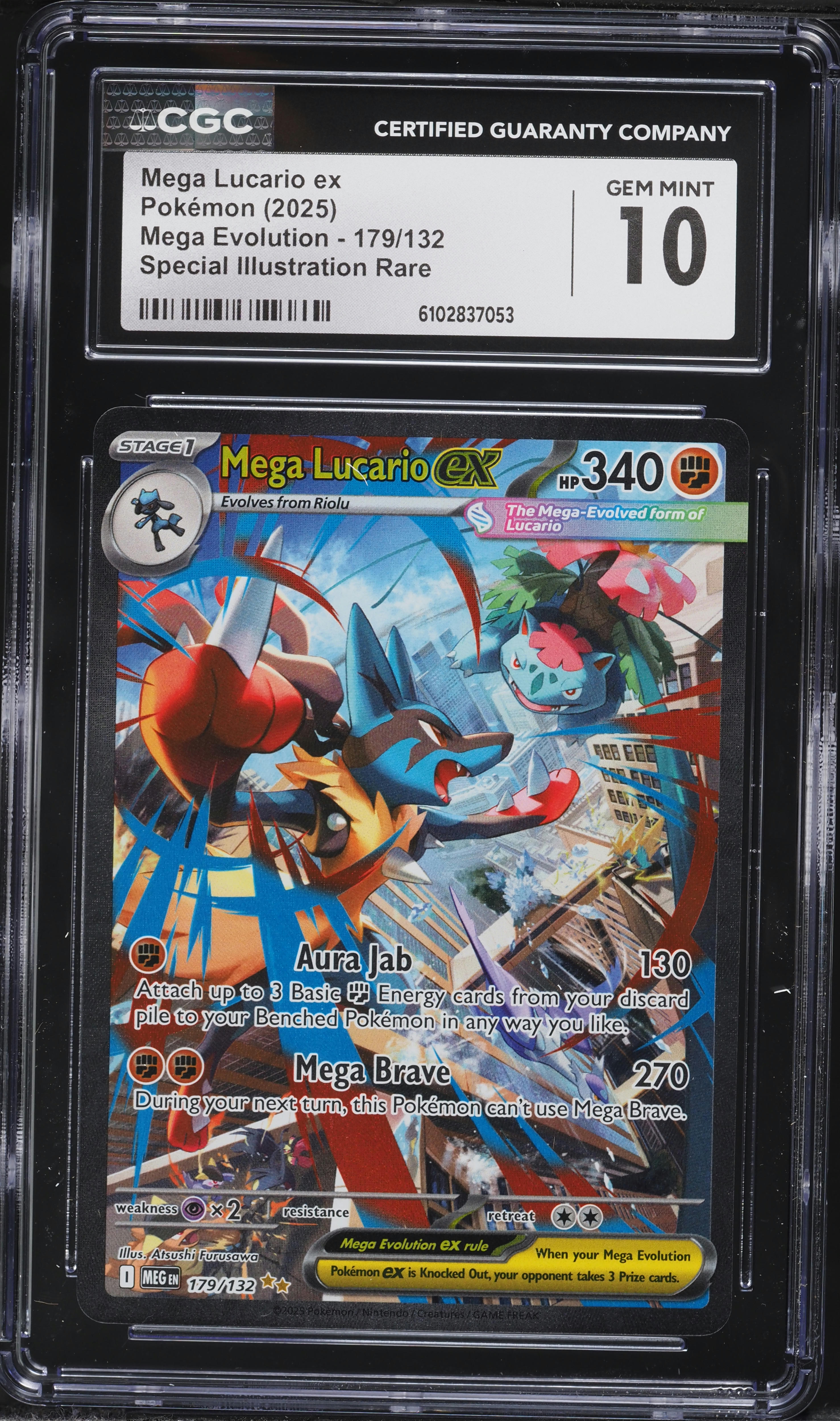 2025 Pokemon Mega Evolution SIR Mega Lucario ex #179 CGC 10 GEM