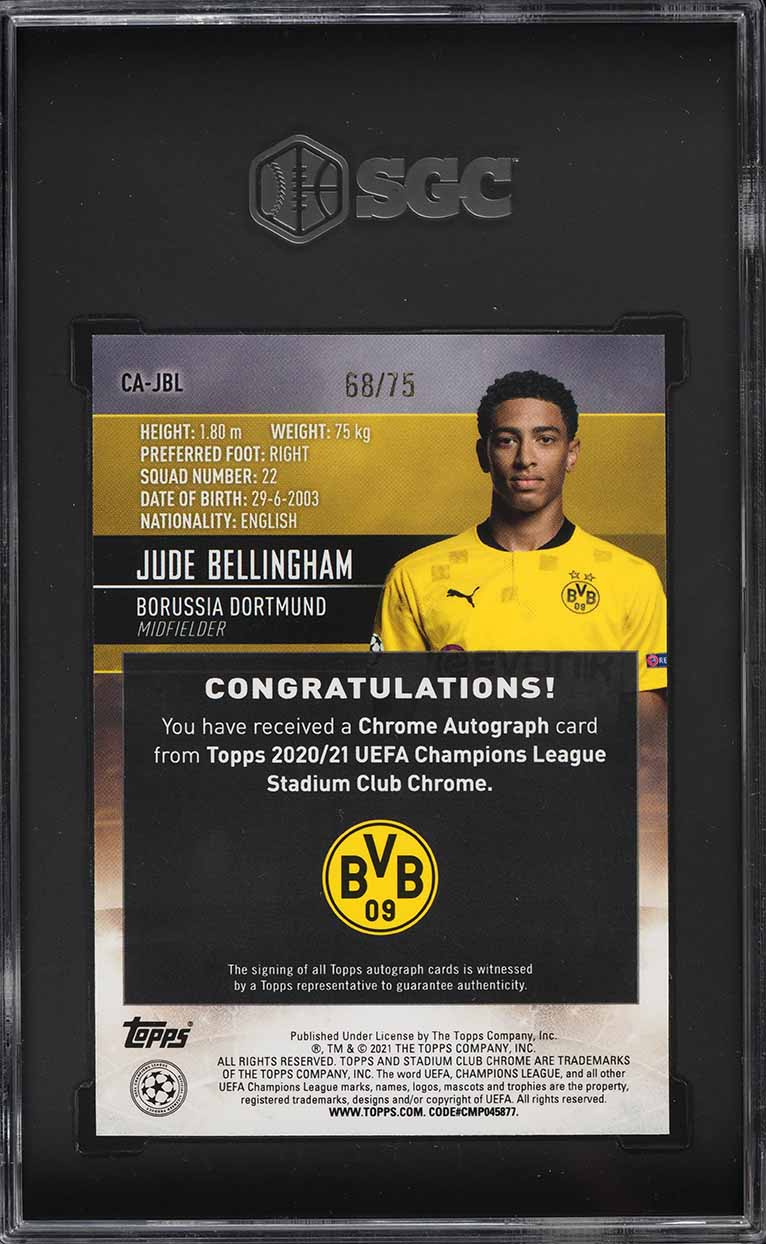 2020 Stadium Club Chrome UEFA Blue Wave Ref. Jude Bellingham