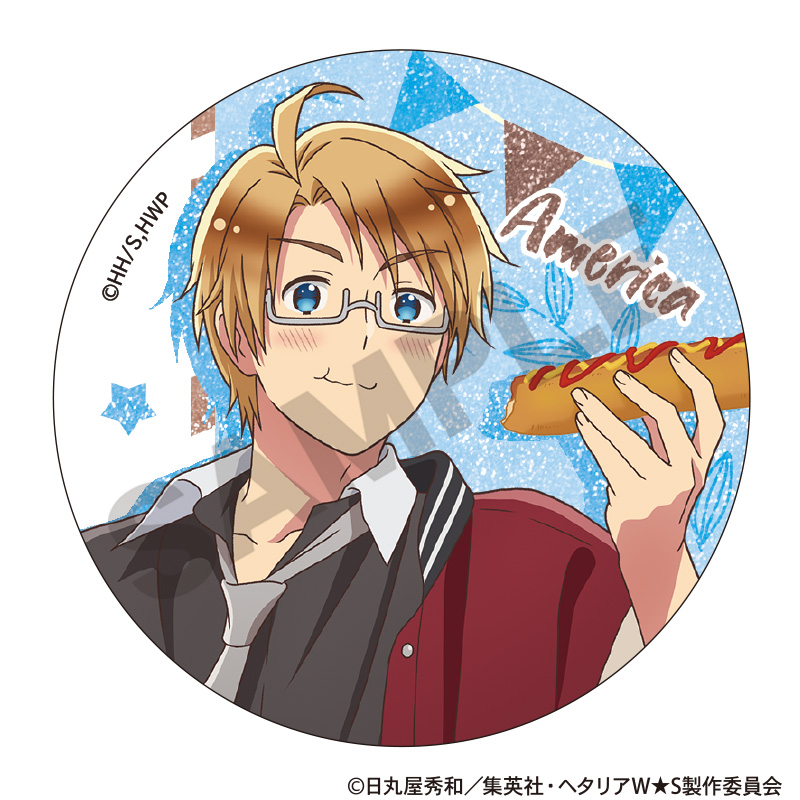 ヘタリア World☆Stars_トレーディンググリッター缶バッジ 食べ歩き