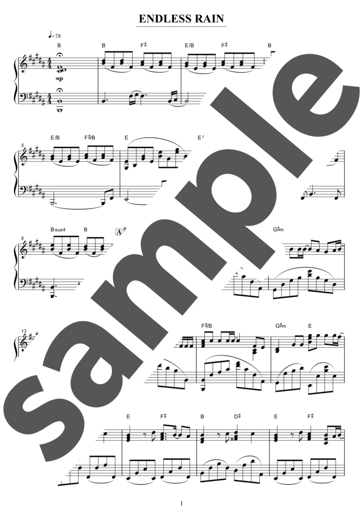 ピアノ楽譜】紅 / YOSHIKI，X JAPAN（ソロ / 初級）