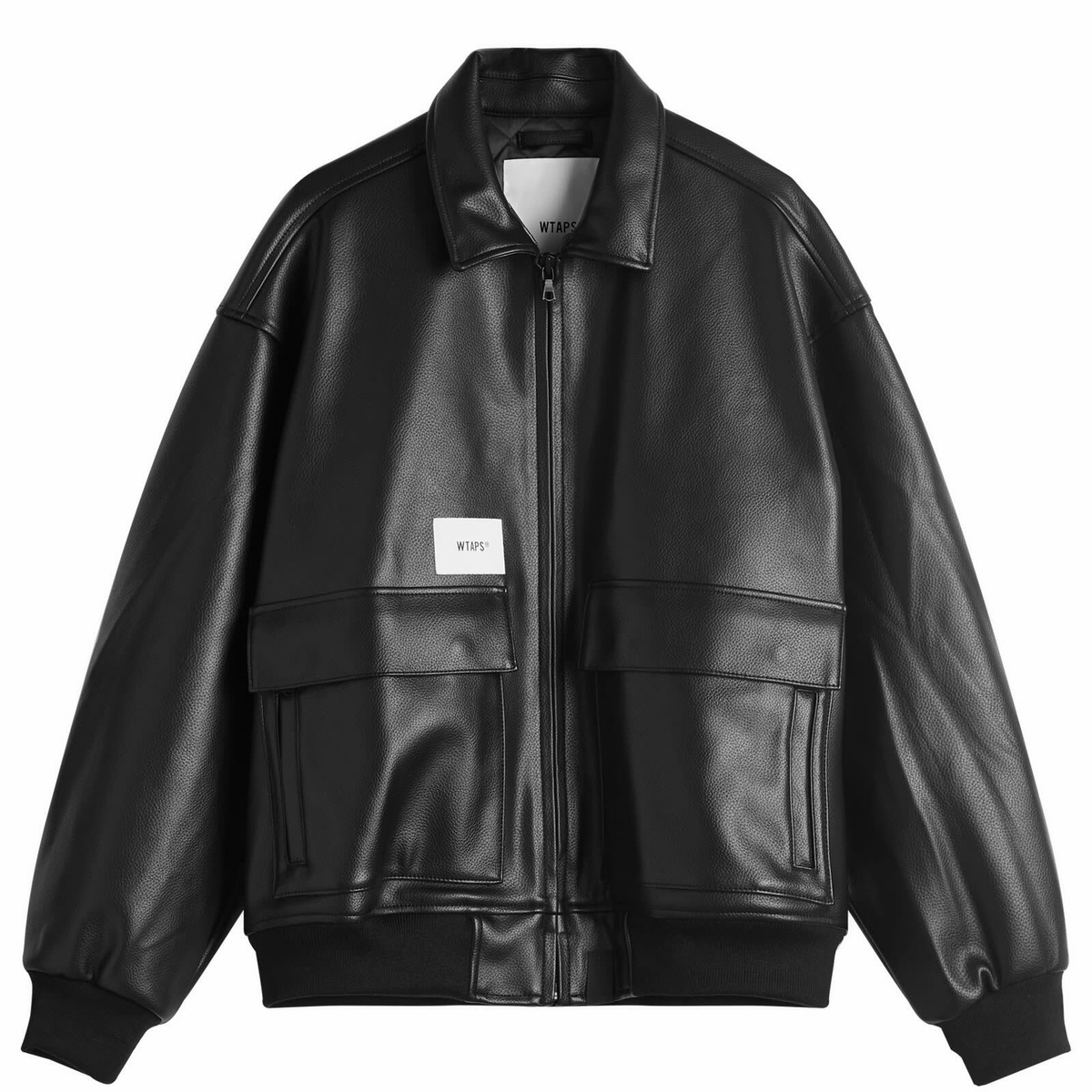 WTAPS Men's 04 Synthetic Leather Flight Jacket in Black WTAPS