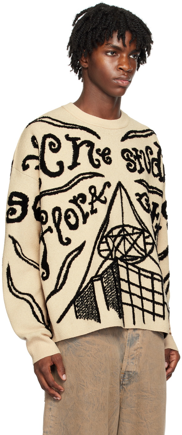 Acne Studios Beige Jacquard Sweater Acne Studios