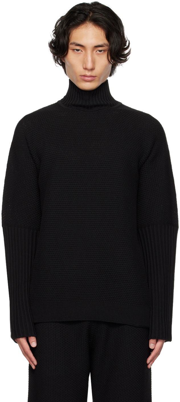 HOMME PLISSÉ ISSEY MIYAKE Black Rustic Turtleneck Homme Plisse