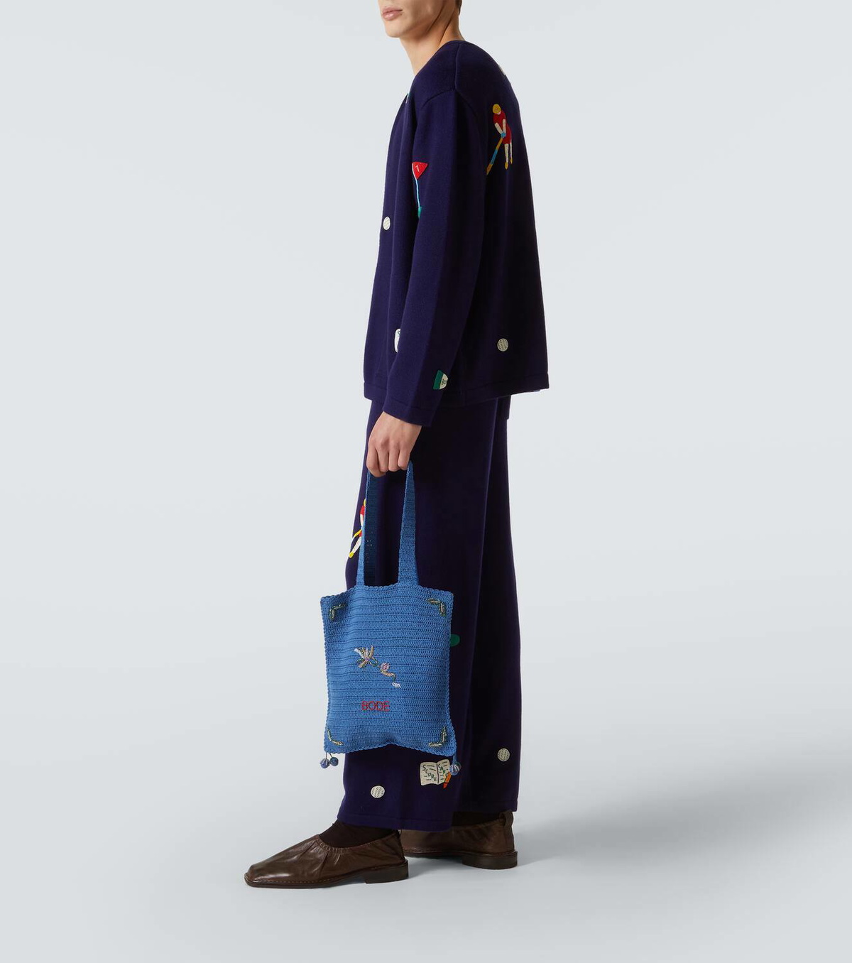 Bode Laurel beaded crochet tote bag Bode