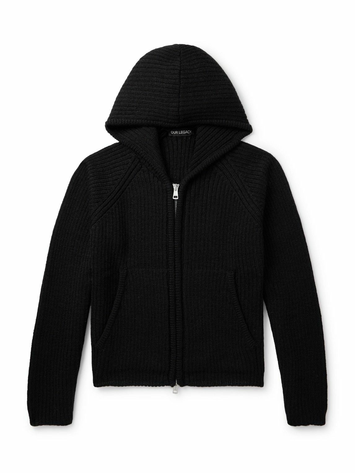 Our Legacy - Level Ribbed Wool Hoodie - Black Our Legacy