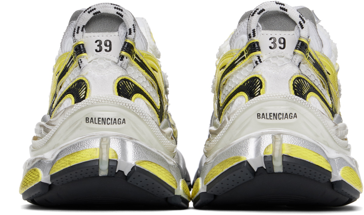 Balenciaga White & Yellow Runner 2.0 Sneakers Balenciaga