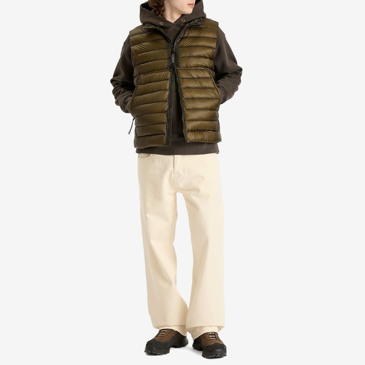 C.P. Company Men's D.D. Shell Lens Down Vest in Ivy Green C.P. Company