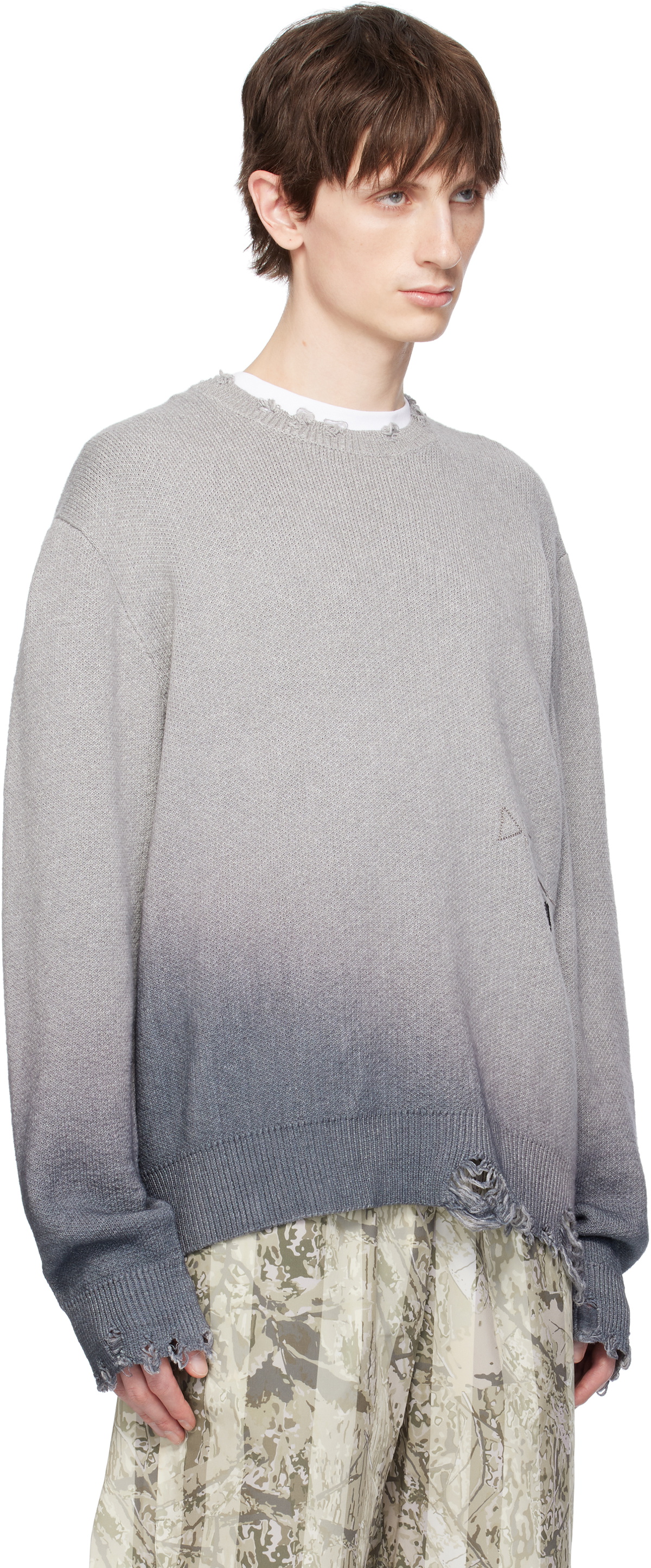 Dime Gray Cat Knit Sweater Dime
